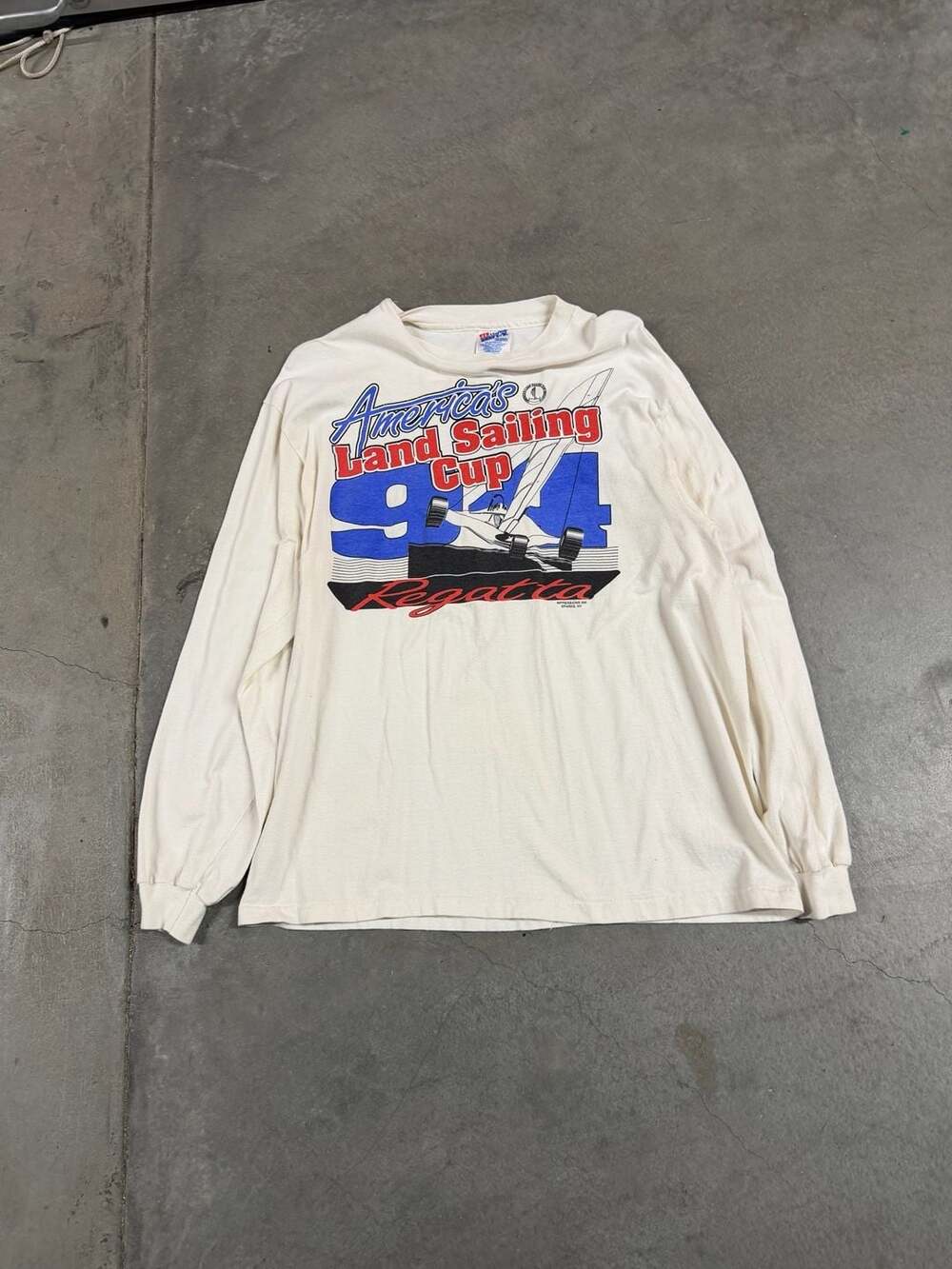 Vintage 1994 Hanes America's Land Sailing Cup Regatta Long Sleeve T-Shirt